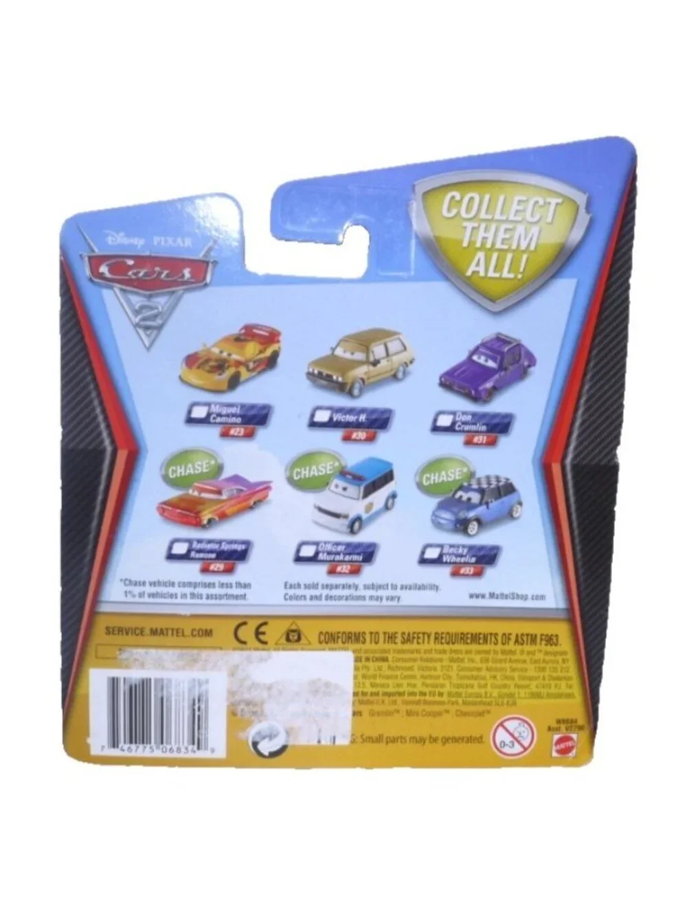 Disney Pixar Cars 2 Don Crumlin 31 Mattel 2011 New, Package Damaged